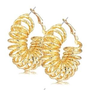 Gold Spiral Hoop Earrings
